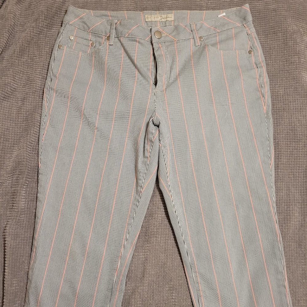 1946 Denim Pink/Blue/White Striped Capri